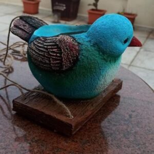 Expleasia Hanging Bird Planter Pot Sparrow Multi-Purpose Flower Pot for House Balcony | Blue