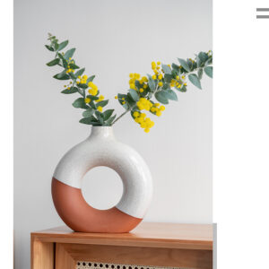 Simple creative ceramic donut vase home decoration room decoration flower pot