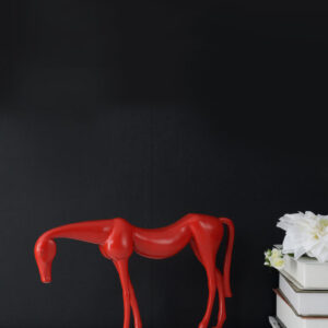 Simple abstract horse metal statue crafts desk decoration